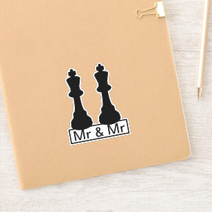Kung Chess Delar Gay Bröllop Klistermärken
