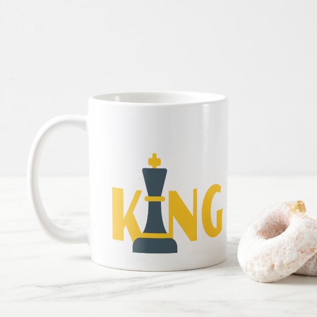 Kung Chess Player Kaffemugg (Med munk)