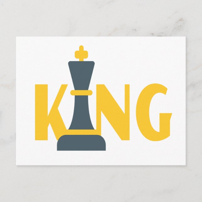 Kung Chess Player Vykort (Framsida)