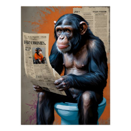 Kung Chimpanzee in Vibrant Pop Art Stil" - Abstra Perfect Poster