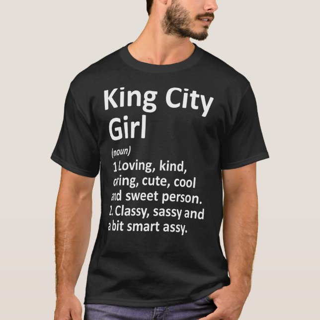 Kung City Girl eller Oregon Funny City Home Roots T Shirt (Framsida)