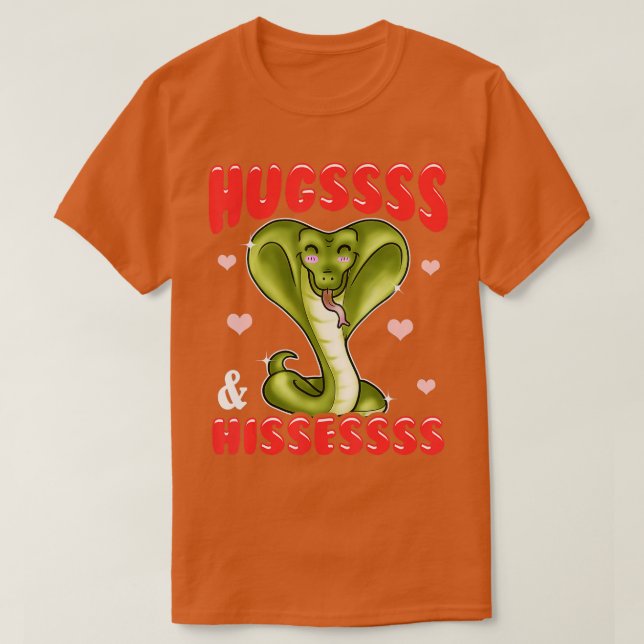 Kung Cobra Hissing Hugs och Hisses Snake Älskare T Shirt (Design framsida)