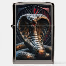 Kung Cobra Metall Engraves Art #3 Zippo Lighter