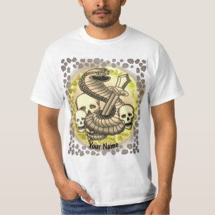 Kung Cobra Sword Skull T Shirt
