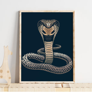 Kung Cobra Wildlife Skriv ut   Kobra-utskrift Poster
