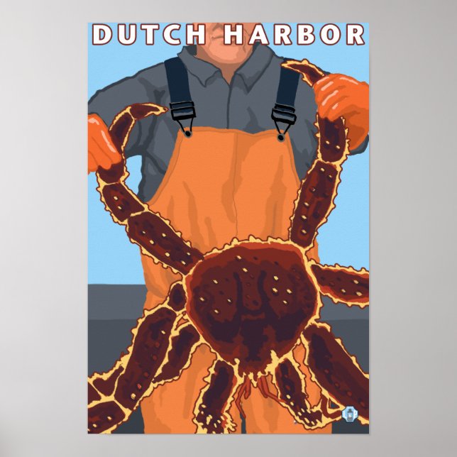 Kung Crab Fisherman - holländska hamnen Alaska Poster (Framsidan)