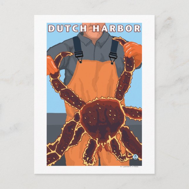 Kung Crab Fisherman - holländska hamnen Alaska Vykort (Framsida)