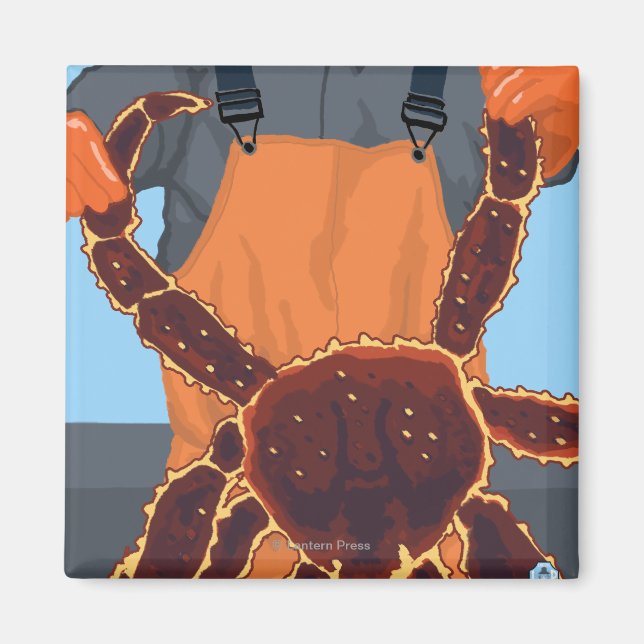 Kung Crab Fisherman - Pike Ställe Market, Seattle Magnet (Framsidan)