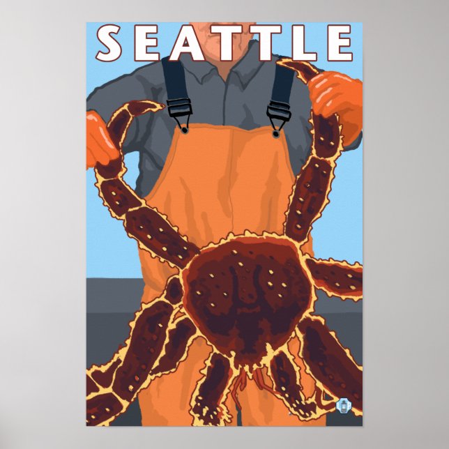 Kung Crab Fisherman - Seattle, Washington Poster (Framsidan)
