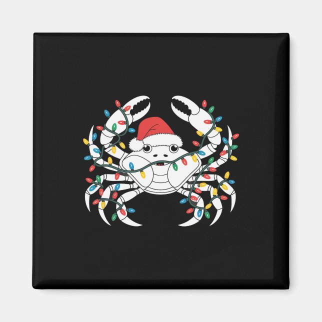 Kung Crab Santa Hat jul Magnet (Framsidan)