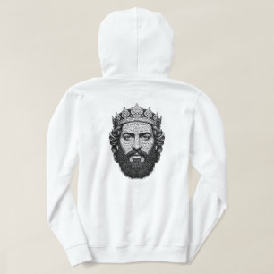 Kung David Kalligrafi Porträtt - Vintage Script Hoodie