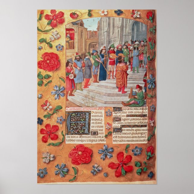 Kung David och Musician, från Breviary Poster (Framsidan)