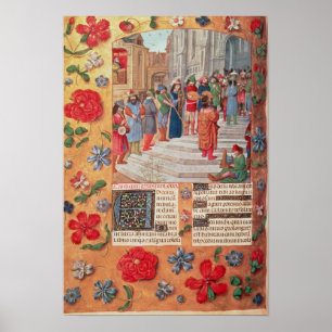 Kung David och musiker, från breviaryen Poster