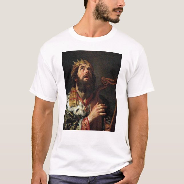"Kung David som leker Harp'en Tee Shirt (Framsida)