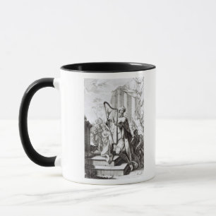Kung David som leker lyran Mugg