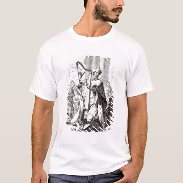 Kung David som leker lyran T-shirt (Framsida)