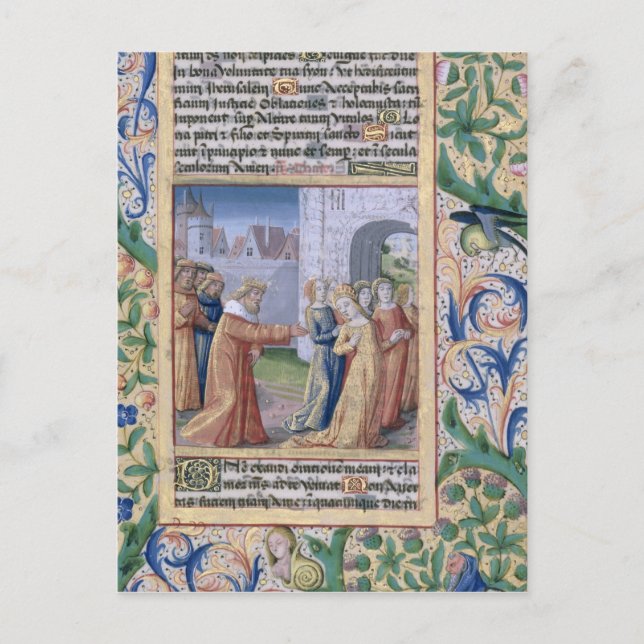 Kung David som smyckar Bathsheba Vykort (Framsida)