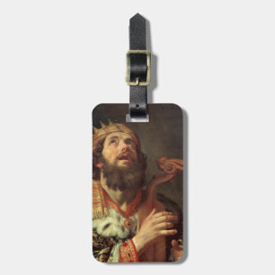 Kung David som spelar Harp Bagagebricka