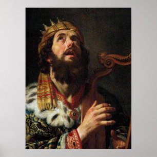 "Kung David som spelar Harp" Poster