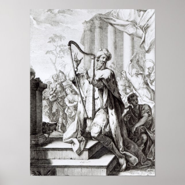 Kung David som spelar Lyre Poster (Framsidan)