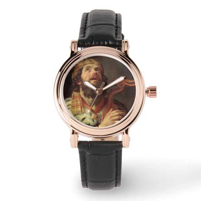 Kung David som spelar ut sin Harp Armbandsur (Framsida)