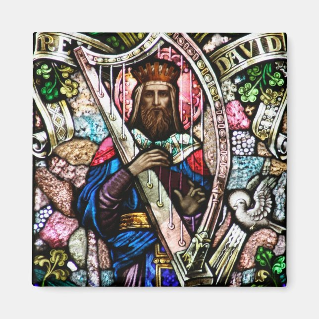 Kung David Stached Glass Art Magnet (Framsidan)