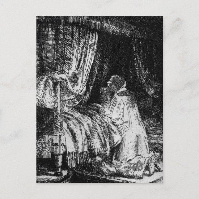 Kung David vid bön, 1652 Vykort (Framsida)