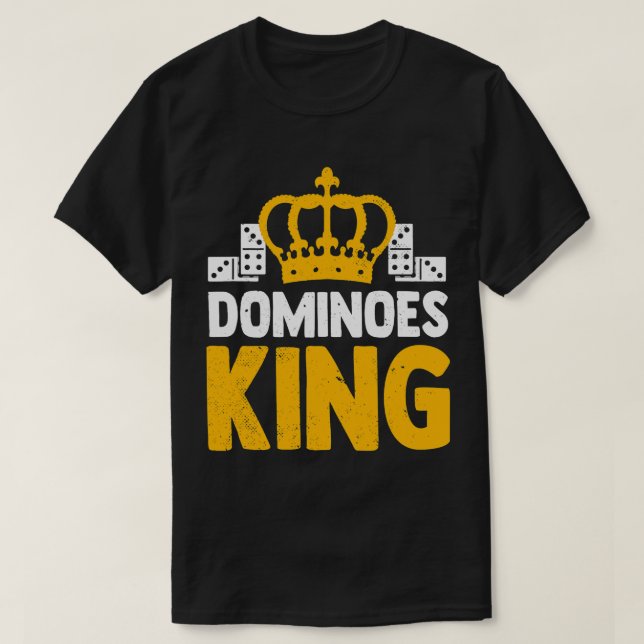 kung dominerar för en dominospelare t shirt (Design framsida)