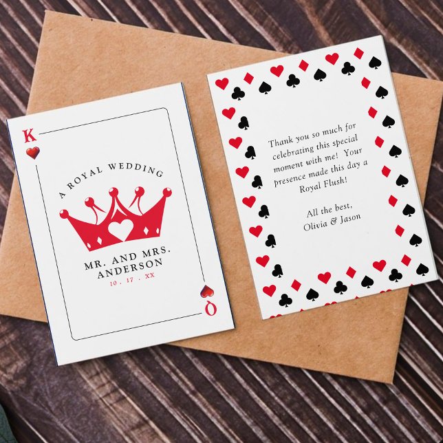 Kung & Drottning av Hjärter Casino Poker Kort (King & Queen of Hearts Casino Poker Card
)