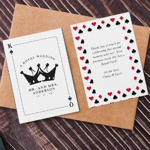 Kung & drottning av Spades Casino Poker Card Tack Kort