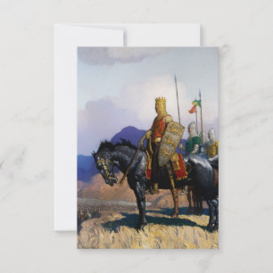 “Kung Edward betraktar slaget” av NC Wyeth Tack Kort