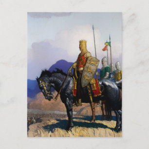 “Kung Edward betraktar slaget” av NC Wyeth Vykort