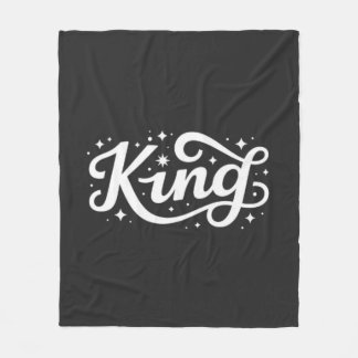 Kung Elegant Typografi Kronlös Royal Skrift Fleecefilt