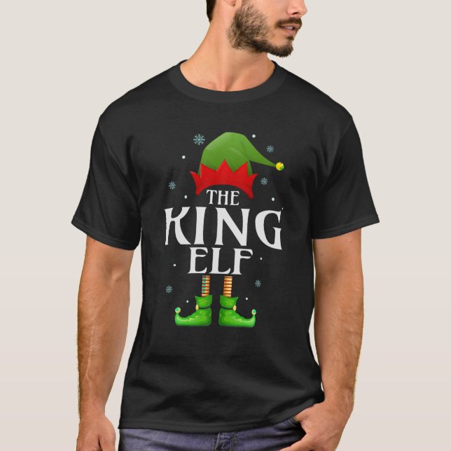 Kung Elf Julafton Matching Family Group jul-gran T Shirt (Framsida)