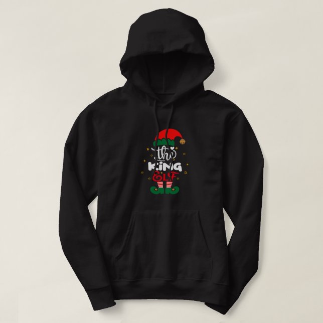 Kung Elf Matching Family Group jul Party Paj Hoodie (Design framsida)