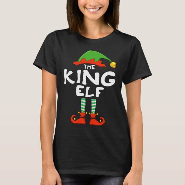 Kung Elf-stilen som passar familjejulen T Shirt (Framsida)