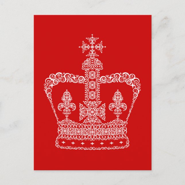 Kung eller drottning krona vykort (Framsida)