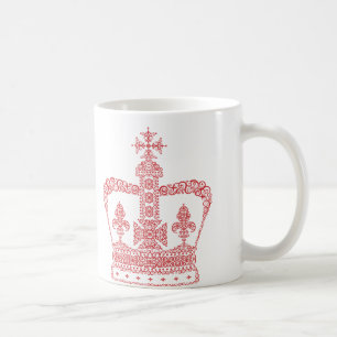 Kung- eller drottningkrona kaffemugg