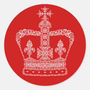 Kung eller Queen Krona Runt Klistermärke