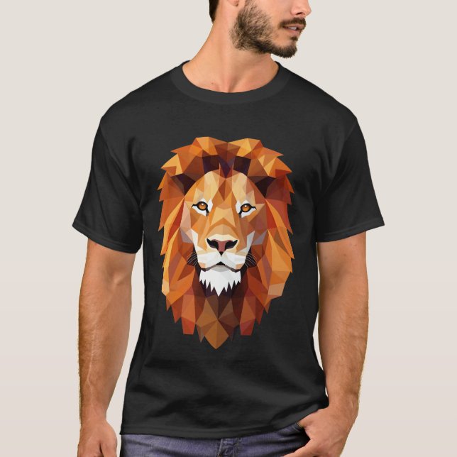 Kung Energi - djärv Lejon Ansikte T-Shirt (Framsida)