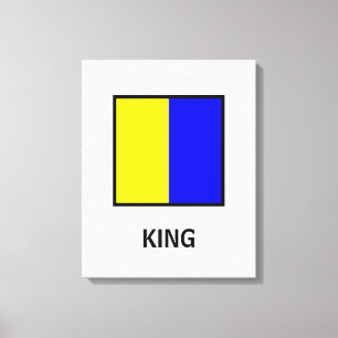 Kung-familjen Namn Nautical Flagga Canvastryck