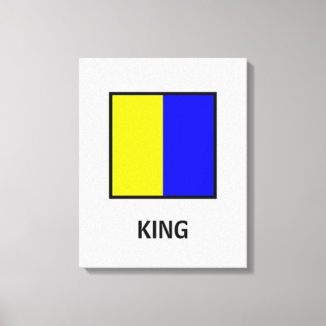 Kung-familjen Namn Nautical Flagga Canvastryck (Framsida)