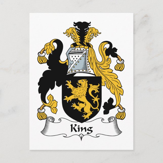 Kung Family Crest Vykort (Framsida)