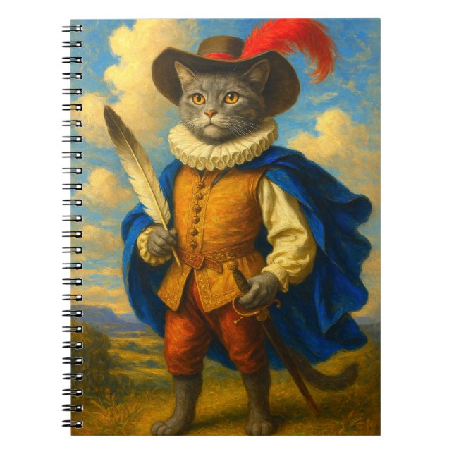 Kung First Blade | A Musketeer Cat Honor Anteckningsbok (Framsidan)