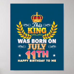 Kung föddes den 11 juli 1911 Grattis på födelsedag Poster