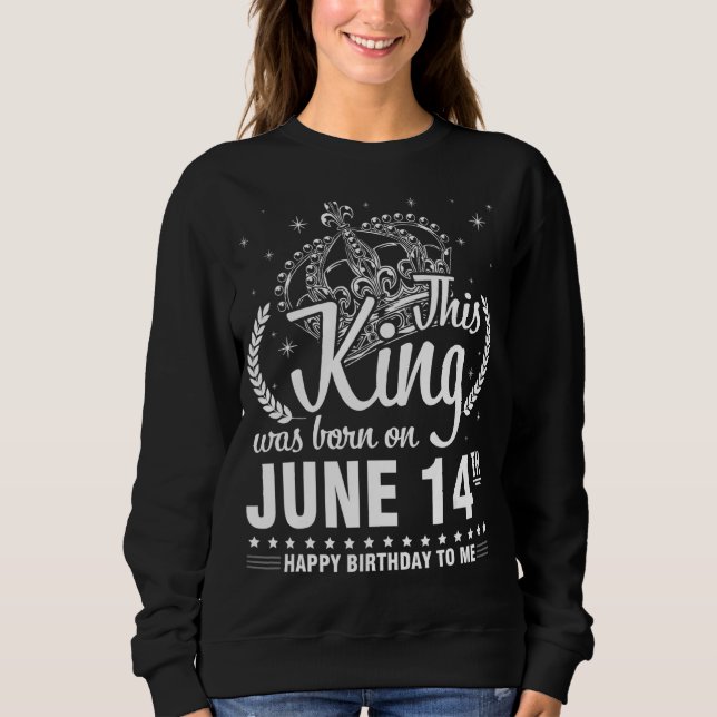 Kung föddes den 14 juni Grattis på födelsedagen ti T Shirt (Framsida)