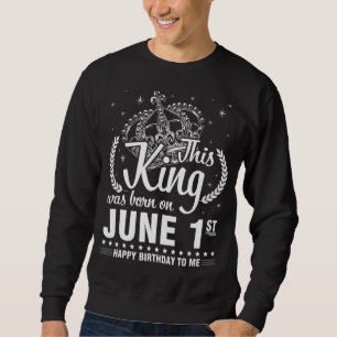 Kung föddes den 1 juni Grattis på födelsedagen til Lång Ärmad Tröja