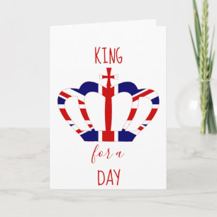 Kung för en dag Union Jack Krona FARS DAG Kort