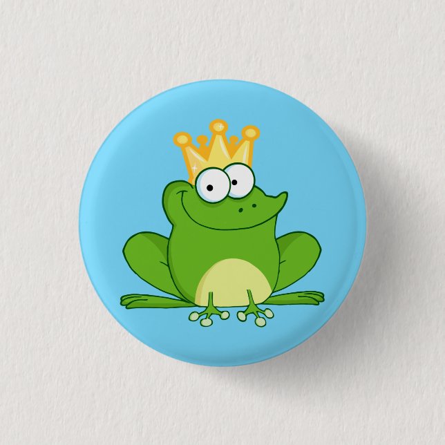 Kung Frog Cute Tecknad Animal Knapp (Framsida)
