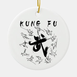 kung fu (功 夫) julgransprydnad keramik